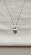 Petite Silver Heart Locket Necklace