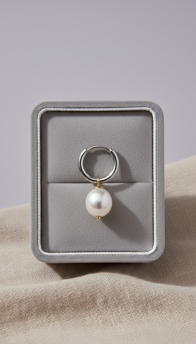 Classic Hoop Earrings With Pearl Drop