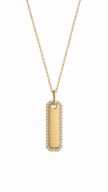Gold Plated Sterling Silver CZ Engravable Nameplate