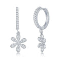 Children's Sterling Silver CZ Flower Huggies
